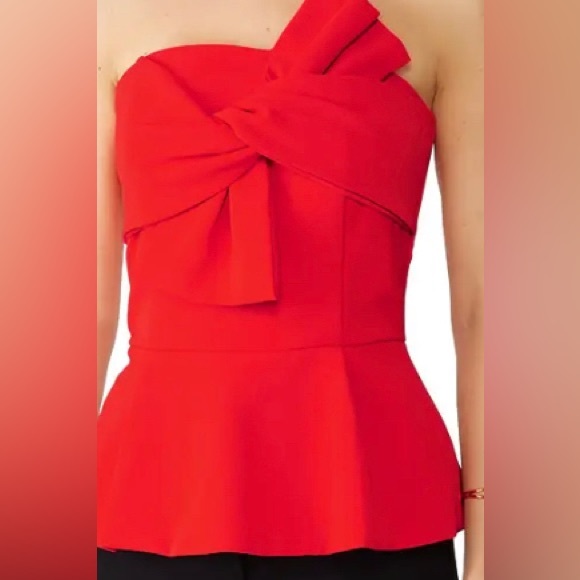 Anthropologie Adelyn Rae Rozina Strapless Bow Top- Red - Picture 13 of 14